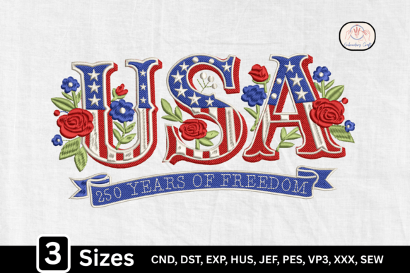 Celebrating 250 Years: USA Embroidery Design