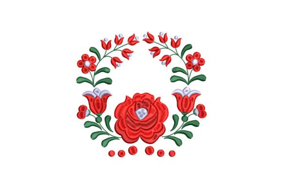Charming Red Velvet Flowers for Holiday Embroidery