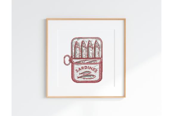 Charming Sardine Can Cross Stitch Pattern