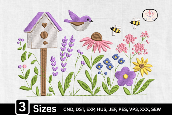Charming Spring Flowers Bee Birdhouse Design