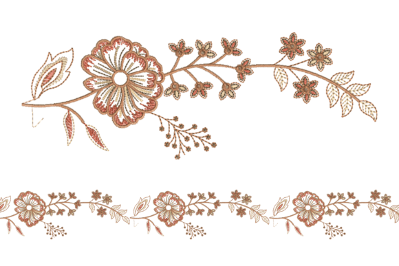 Elegant Creative Floral Border Embroidery Design