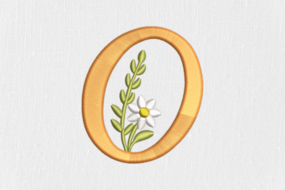 Elegant Letter O: Feathered and Leafy Design