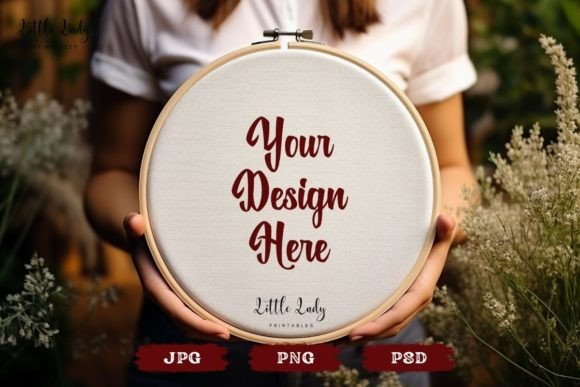 Embroidery Hoop Mockup for Real Projects