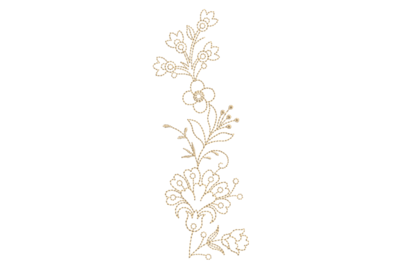 Floral Leaves Embroidery Design: A Natural Elegance