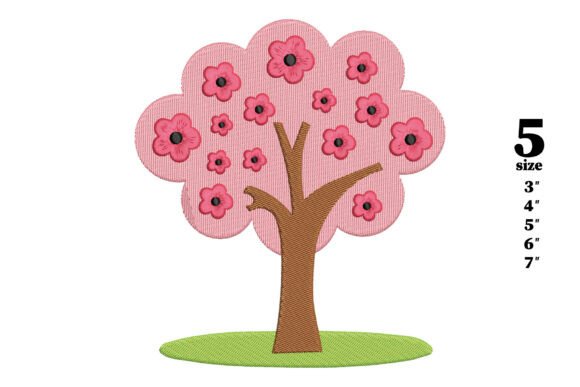 Tree with Flowers: A Versatile Embroidery Design